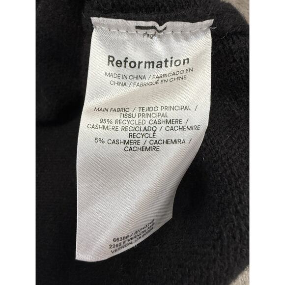 NWT Reformation Baez Cashmere Mini Dress Black Size M Recycled Cashmere Blend - Picture 9 of 9